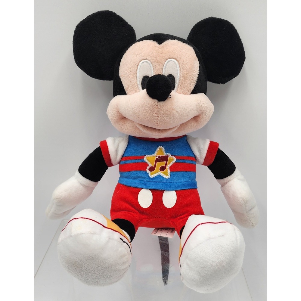 Disney Mickey Mouse Plush 12" Wiggle Til You Giggle Music Lights Up Tested WORKS